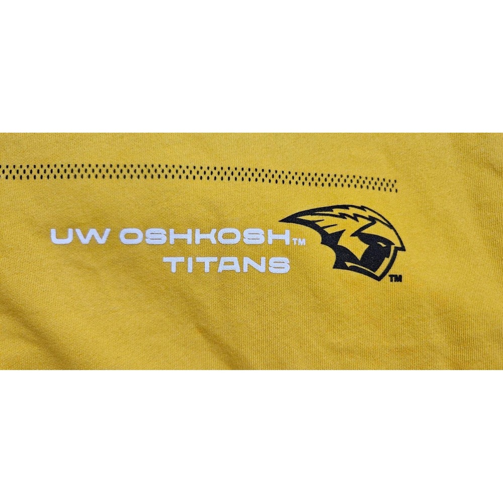 Nike UW Oshkosh Titans Dri-FIT Long Sleeve Shirt Mens‎ XL Yellow Athletic Tee - Picture 3 of 4